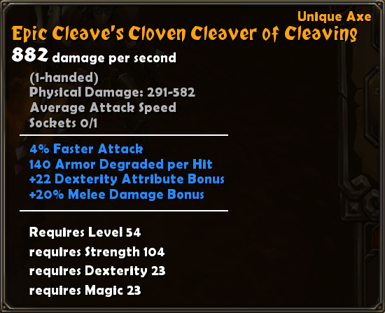 Epic Cleave's Cloven Cleaver of Cleaving