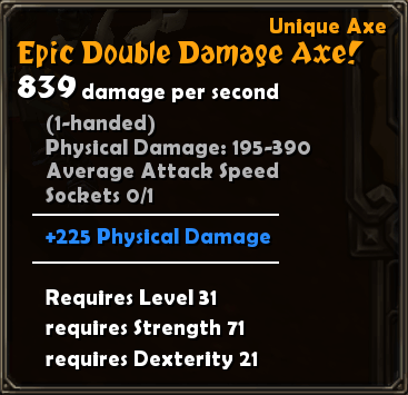 Epic Double Damage Axe