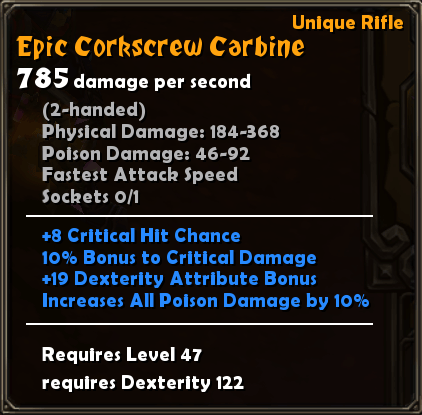Epic Corkscrew Carbine