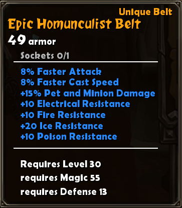 Epic Homuncultist Belt