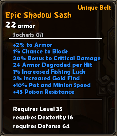 Epic Shadow Sash