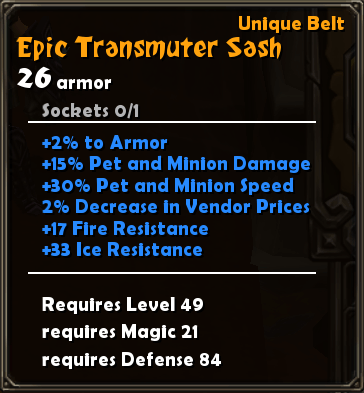 Epic Transmuter Sash