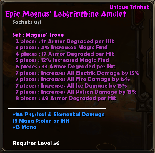 Epic Magnus' Labyrinthine Amulet