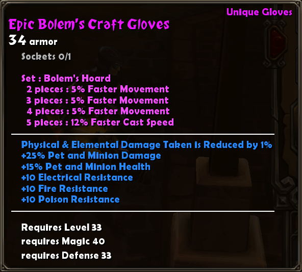 Epic Bolem's Craft Gloves