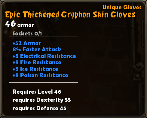 Epic Thickended Gryphon Skin Gloves