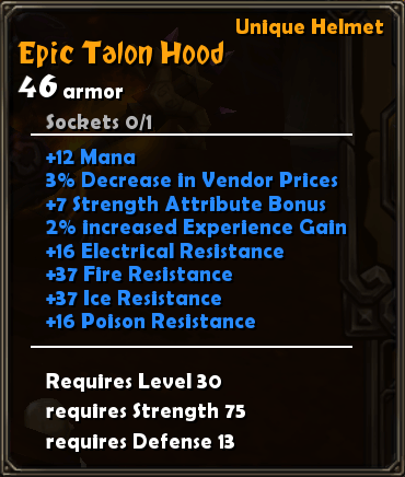 Epic Talon Hood
