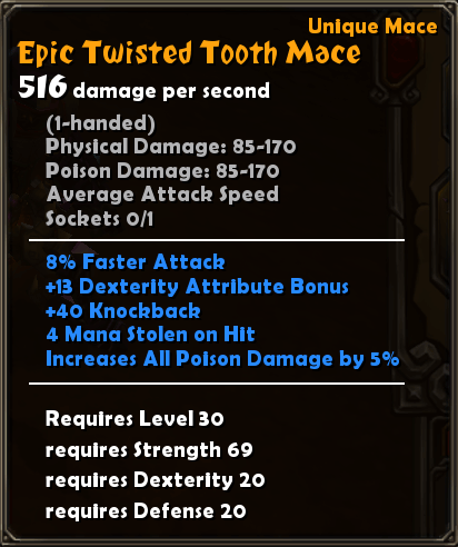 Epic Twisted Tooth Mace