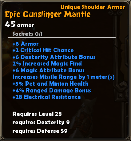 Epic Gunslinger Mantle