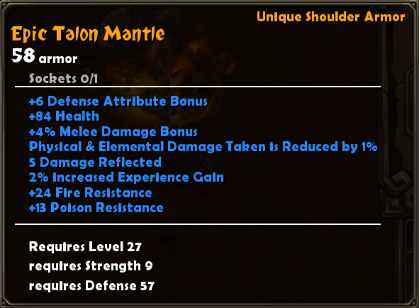 Epic Talon Mantle
