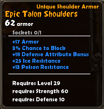 Epic Talon Shoulders