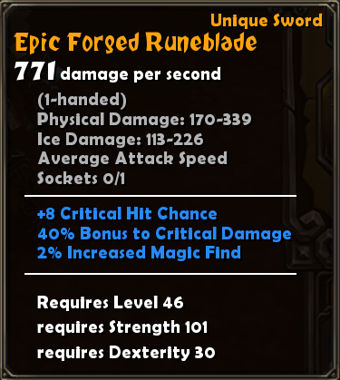 Epic Forged Runeblade