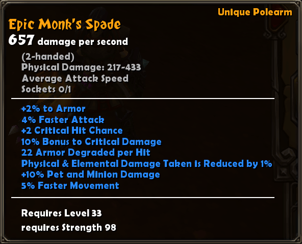 Epic Monk's Spade