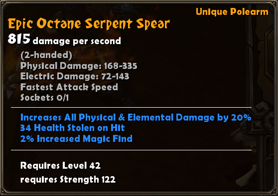 Epic Octance Serpent Spear