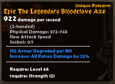 Epic the Legendary Bloodclave Axe