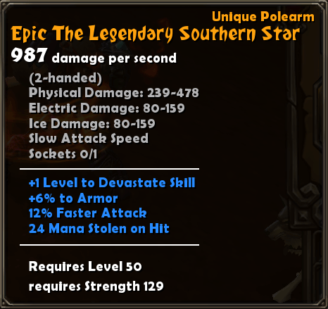 Epic the Legendary Southern Star